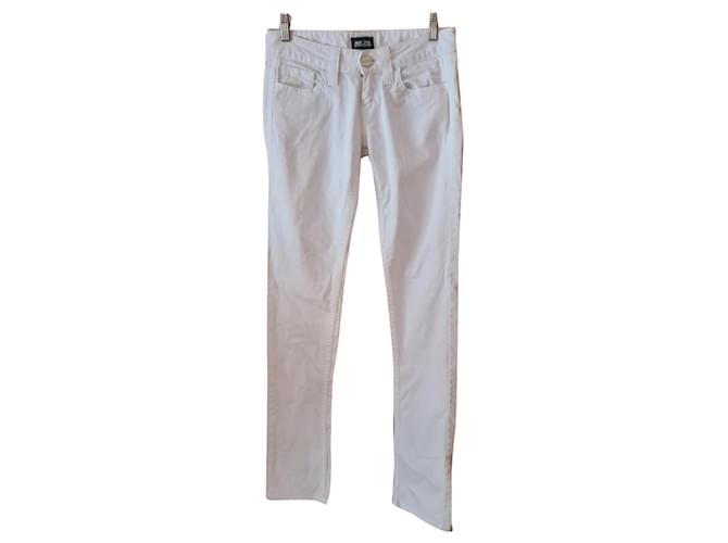 Jean Paul Gaultier Jeans Bianco Cotone Elastan  ref.921489