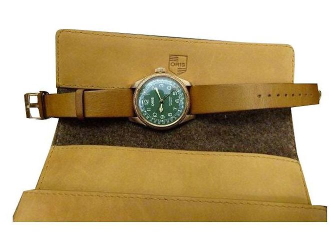 Oris Bronze Big Pointer Date 80aniversário Verde Castanho claro