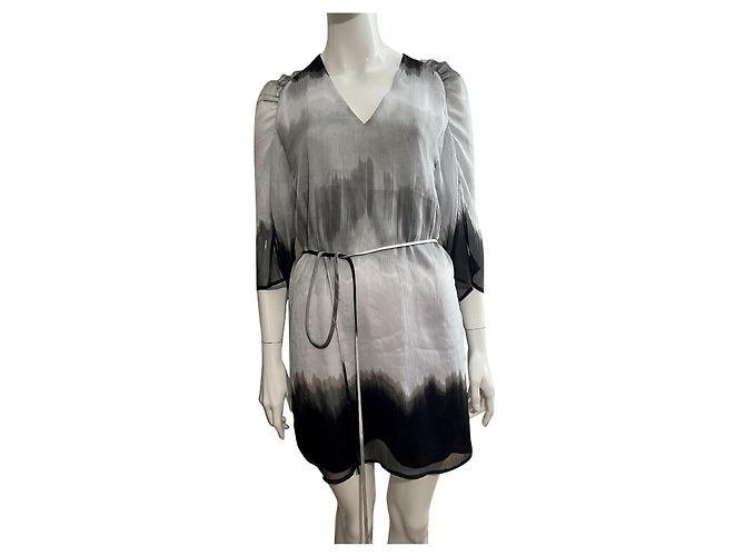 Ombre-Chiffonkleid Halston Heritage Grau Anthrazitgrau