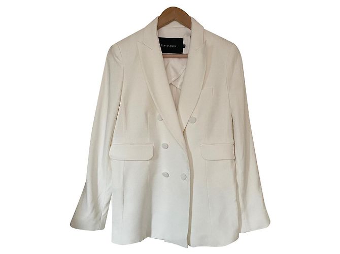Tara Jarmon Blazer Perlweiß Acetat Größe 36