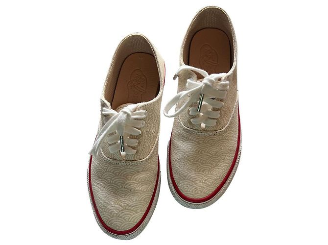 Autre Marque Unisex Cloud CVO Wave Print Deck Sneaker Beige