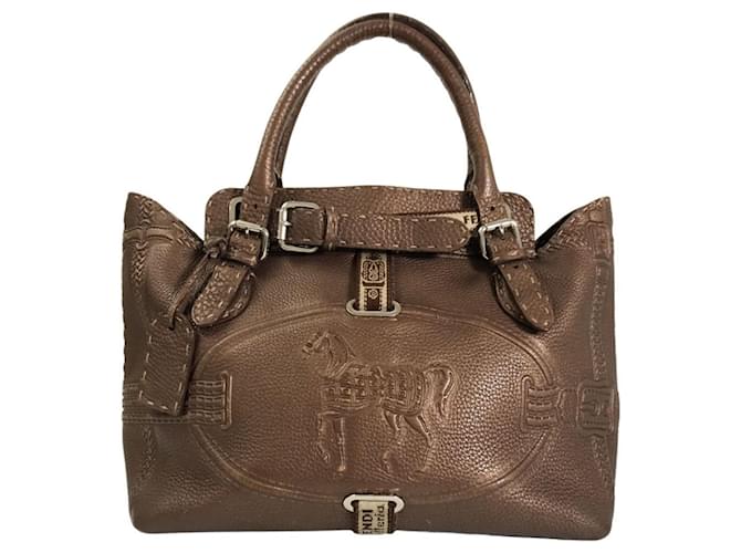 Fendi Selleria Marrom Couro  ref.921536