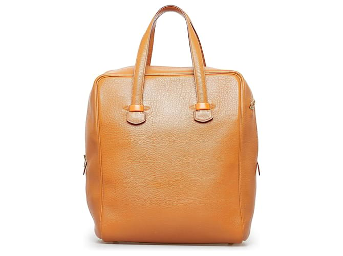 Hermès Sac cabas Hermes Galop marron Cuir Veau façon poulain  ref.922086