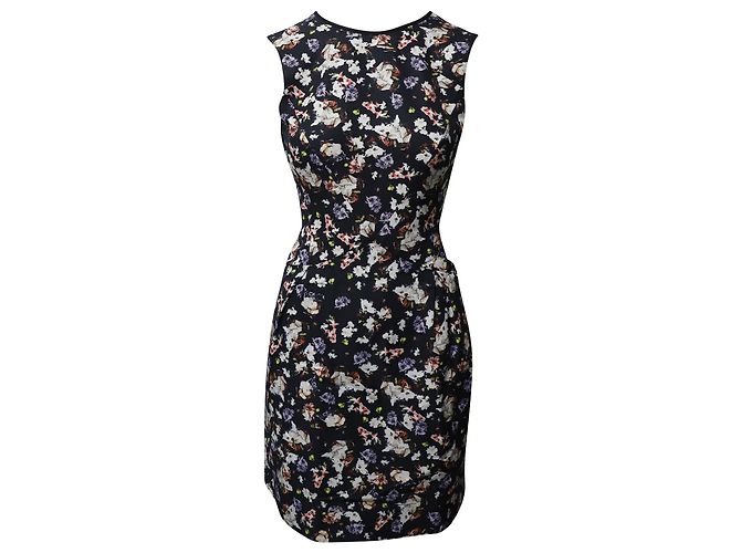 Abito slim fit floreale Erdem in cotone multicolor Stampa python