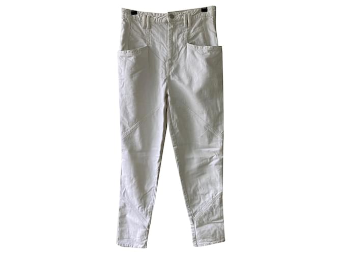 Calça jeans branca Isabel Marant Branco Algodão  ref.922350