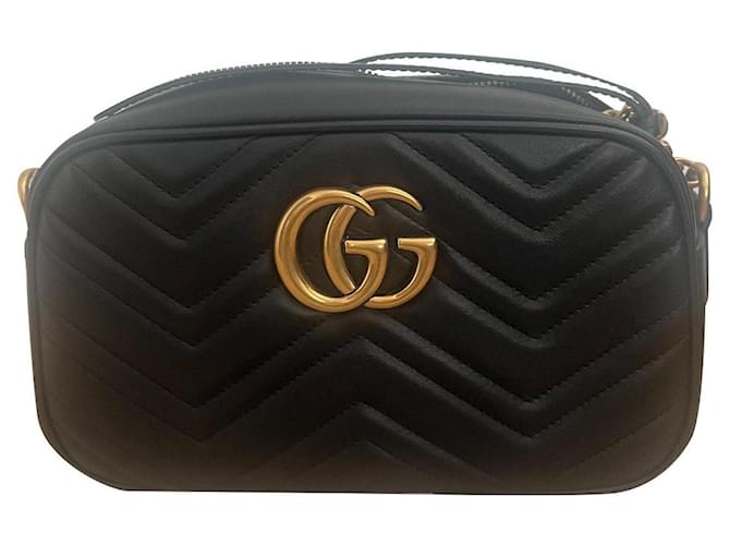 Gucci MATELASSÉ GG MARMONT Cuir Noir  ref.922360