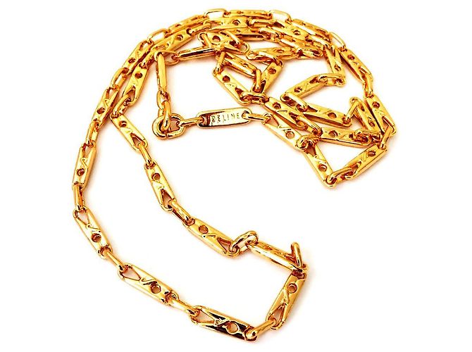 Collana Céline placcata oro con mollette D'oro 