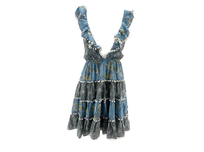 ZIMMERMANN  Dresses T.0-5 2 cotton Blue  ref.922408