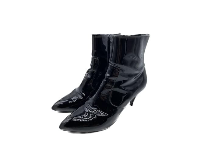 Céline CELINE  Ankle boots T.EU 41 Patent leather Black  ref.922451