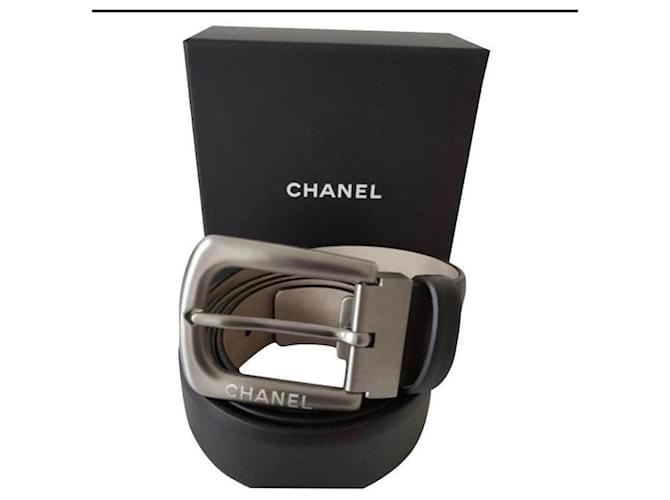 Chanel CEINTURE HOMME EN CUIR DE VEAU NOIR / TAILLE 95/ NEUVE JAMAIS SERVIE  ref.922533