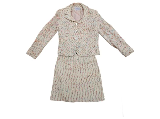Autre Marque skirt suit Nathalie Boy size 38  /40 White Wool Nylon Acrylic  ref.922537