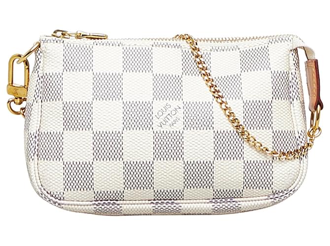 Louis Vuitton Mini Pochette Damier Azur Accessoires Pouch White