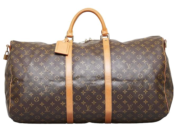 LOUIS VUITTON Monogram Canvas Keepall 60 Bandouliere Travel Bag