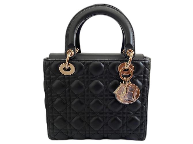 Dior Lady Dior Lammleder Handtasche Schwarz