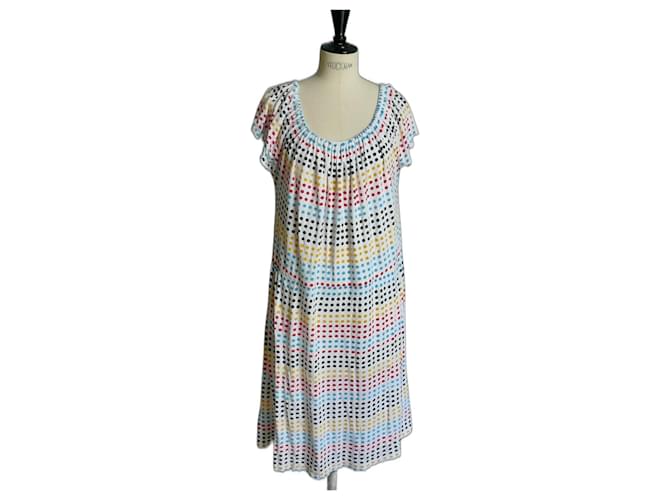 PIERRE CARDIN Vintage polka dot cotton dress T42 Multiple colors  ref.923316