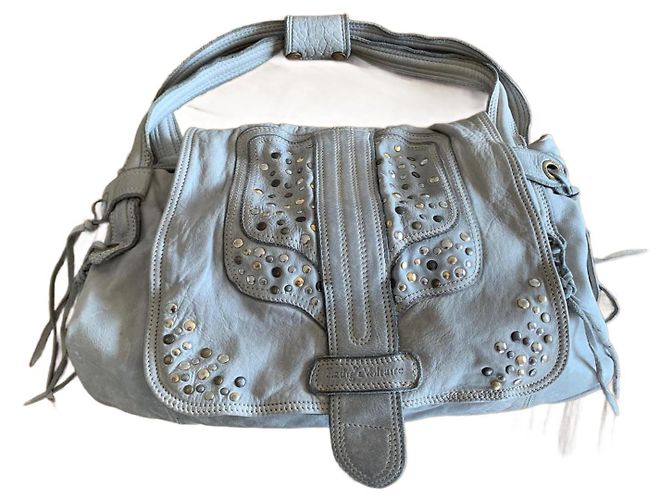 Zadig & Voltaire Hippy Custom Handtasche aus Leder Grau