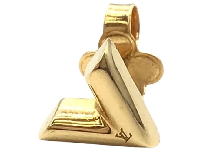 Louis Vuitton - Nanogram Earrings - Brass - Gold - Women - Luxury
