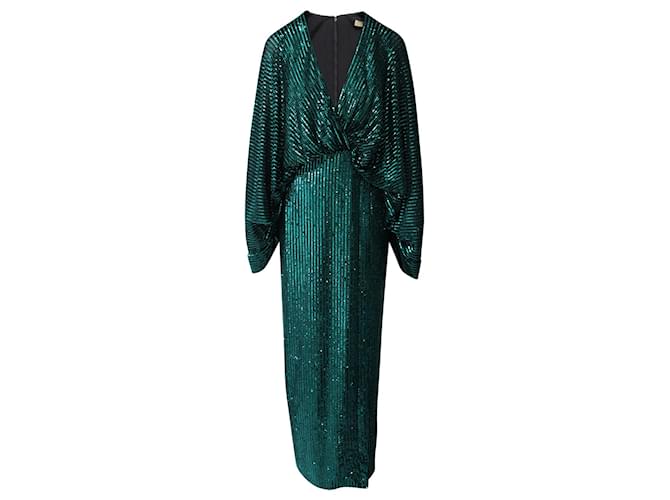 Elie Saab Laurel Sequined Gown in Green Polyester  ref.924188