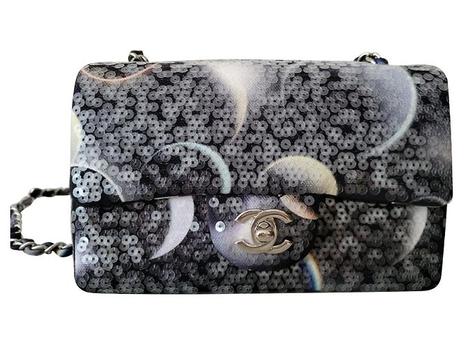 Timeless Chanel Paillettes Mini Rettangolare Nero Multicolore