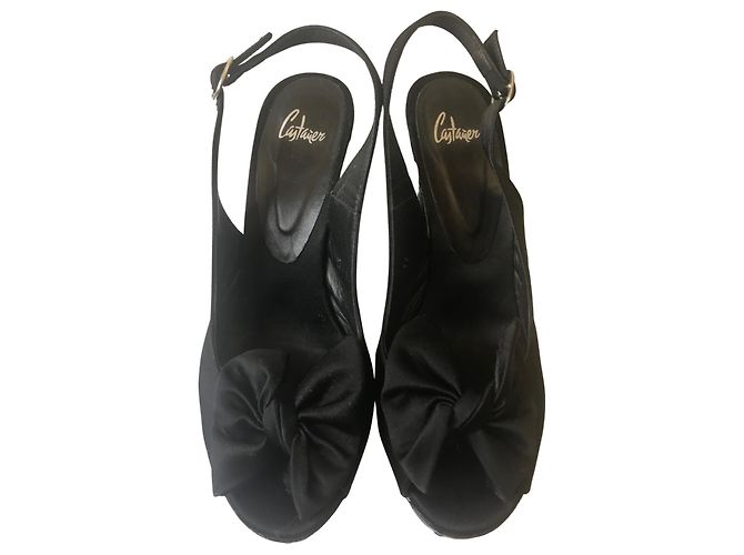 Castaner-Sandalen mit Absatz Schwarz