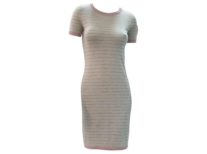 Chanel Striped Cashmere Knit Logo Embroidered Dress Multiple colors  ref.924248