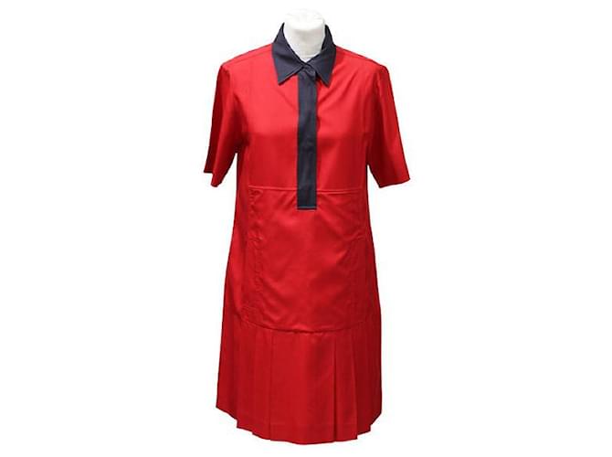 Prada Vestidos Roja Azul marino Sintético  ref.924354