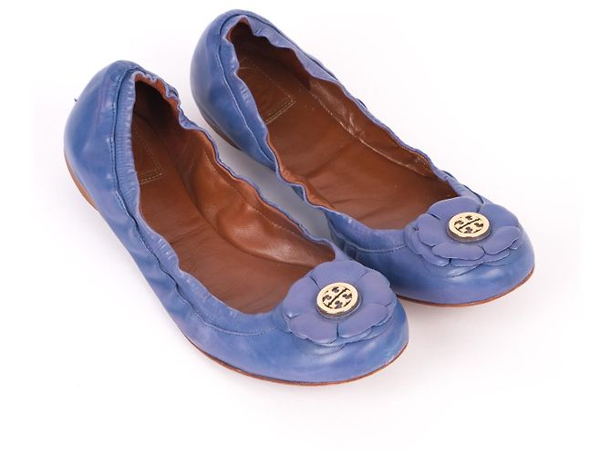 TORY BURCH  Ballerines EU 38 Cuir Bleu