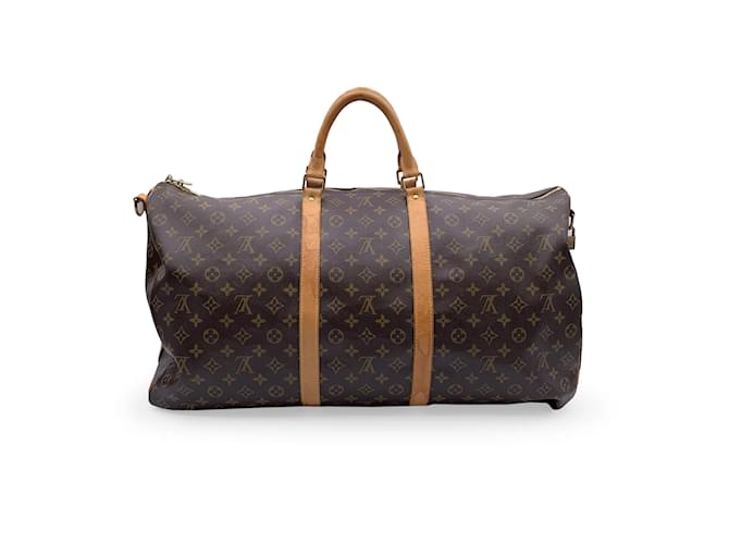 Louis Vuitton Monogram Keepall 60 Duffle Bag Brown