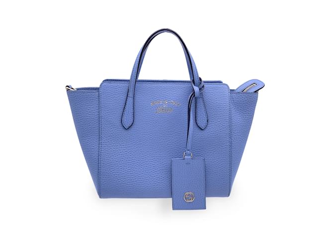 Gucci Light Blue Leather Swing Small Handbag Tote Bag ref.924892
