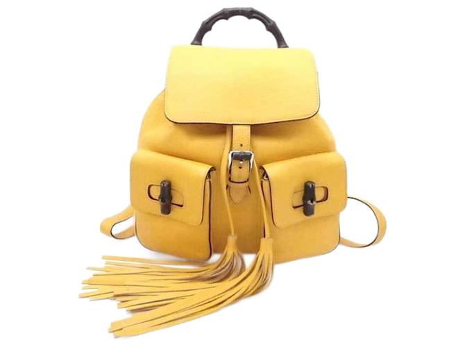 Gucci Bamboo Yellow Leather  ref.925346