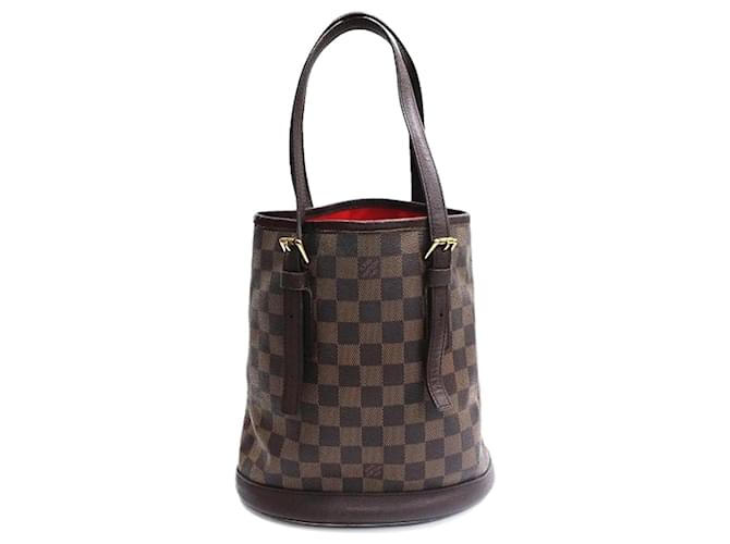 Louis Vuitton Damier Ebene Marais Bucket Bag w/ Accessory Pochette Louis  Vuitton