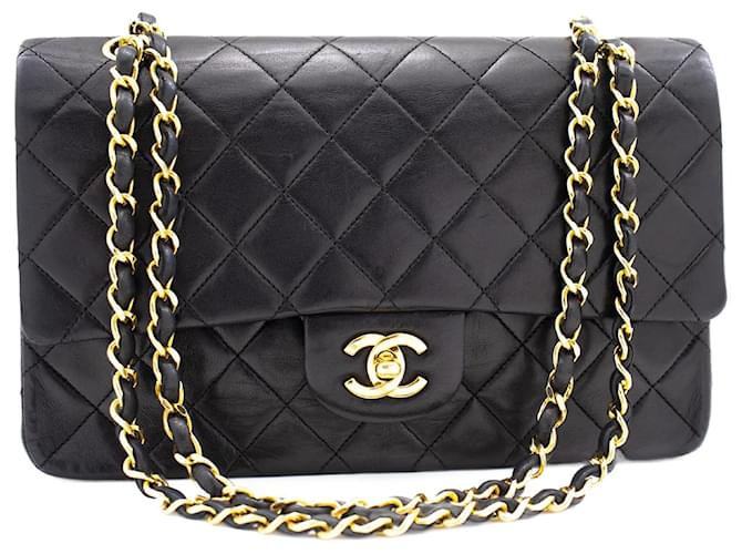 Classique Chanel Double Flap Cuir Noir  ref.925547