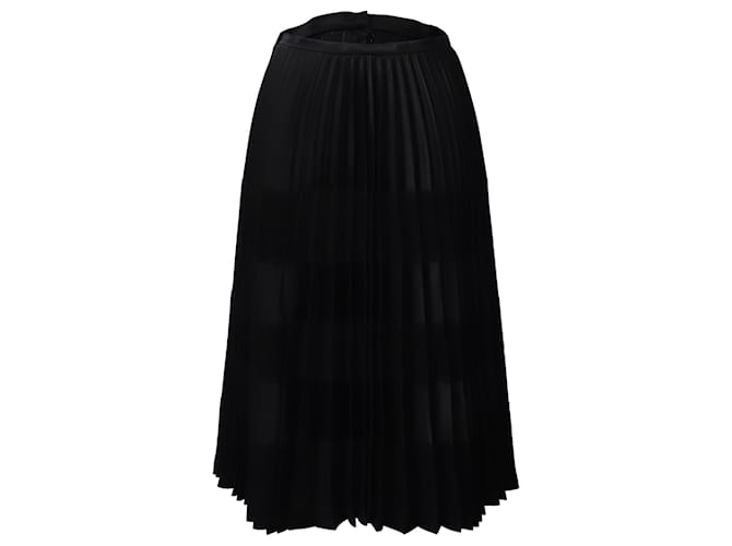 Falda midi plisada en poliéster negro de Comme Des Garcons  ref.925807