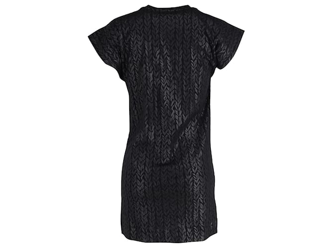Everyday Vestido mini camiseta estampada com textura trançada Balenciaga em algodão preto  ref.925821