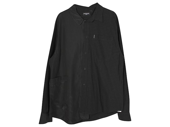 Balenciaga 50/50 Pyjama-Shirt aus dunkelgrauem Cupro Zellulosefaser  ref.925849