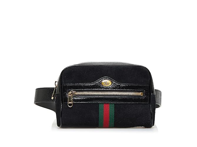 Gucci Suede Ophidia Belt Bag 517076 Black  ref.925895