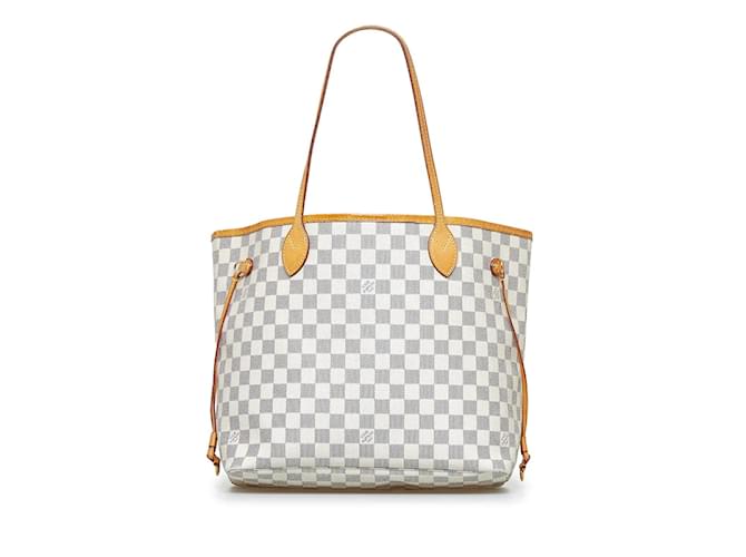 Louis Vuitton Damier Azur Neverfull MM with Pouch White Cloth ref