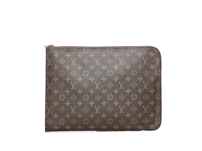 Louis Vuitton Monogram Poche Documents M53456 Brown Cloth ref