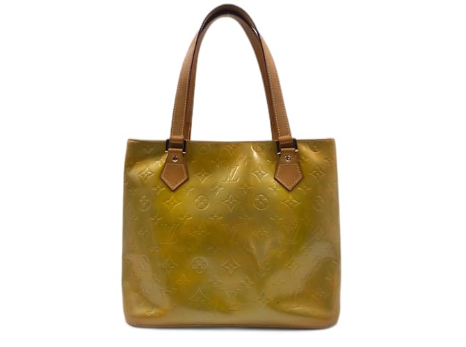 LOUIS VUITTON VINTAGE YELLOW MONOGRAM VERNIS PATENT LEATHER HOUSTON TOTE