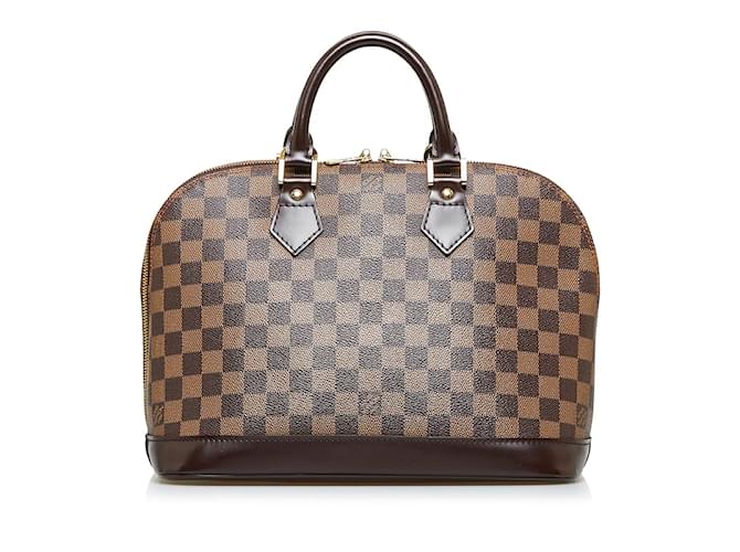 Borsa in tela Louis Vuitton Damier Ebene Alma PM N53151 in buone condizioni Marrone  ref.926514