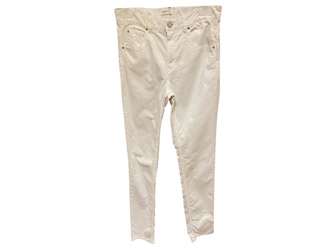 Isabel Marant Etoile jeans Coton Elasthane Blanc  ref.926722