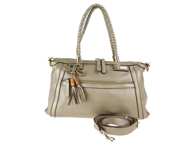 Gucci Bamboo Cuir Gris  ref.926782