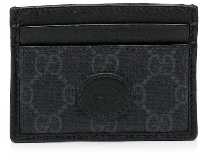 Gucci Black GG Supreme Card Case Cloth Cloth ref.927175 - Joli Closet