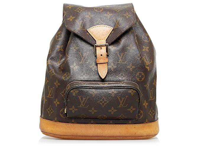 LOUIS VUITTON Authentic Women's Mini Backpack Montsouris MM Brown Leather  M51136