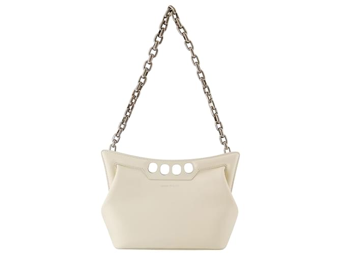 The Small Peak Hobo Bag - Alexander McQueen - Leather - Soft Ivory Beige  ref.927259