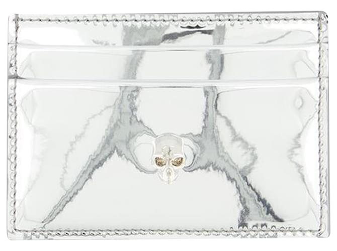 Porte-cartes Skull - Alexander McQueen - Argent Synthétique Argenté Métallisé  ref.927292