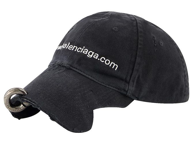 Piercing Hat - Balenciaga - Cotton - Washed black