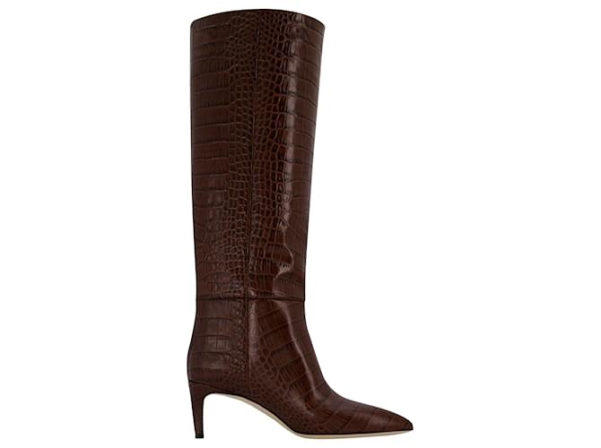 Stiletto 60 Boots - Paris Texas - Leather - Chocolat Brown  ref.927329