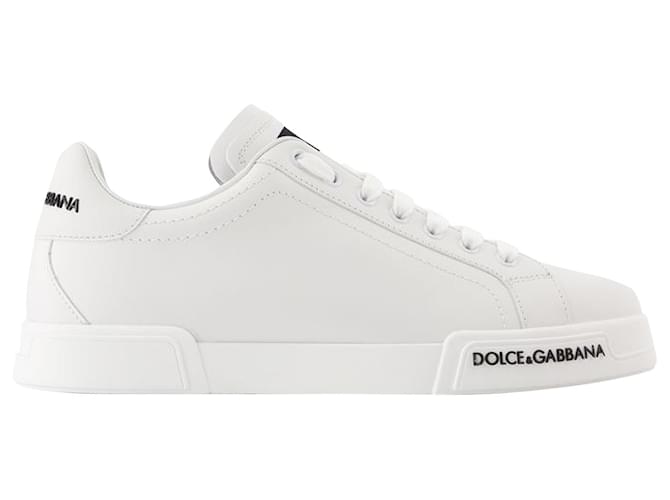 Dolce & Gabbana Baskets basses Portofino - Dolce&Gabbana - Cuir - Blanc  ref.927388
