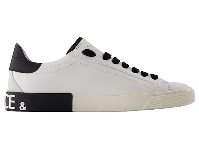 Dolce & Gabbana Portofino Sneakers - Dolce&Gabbana - Leather - Black/White  ref.927416